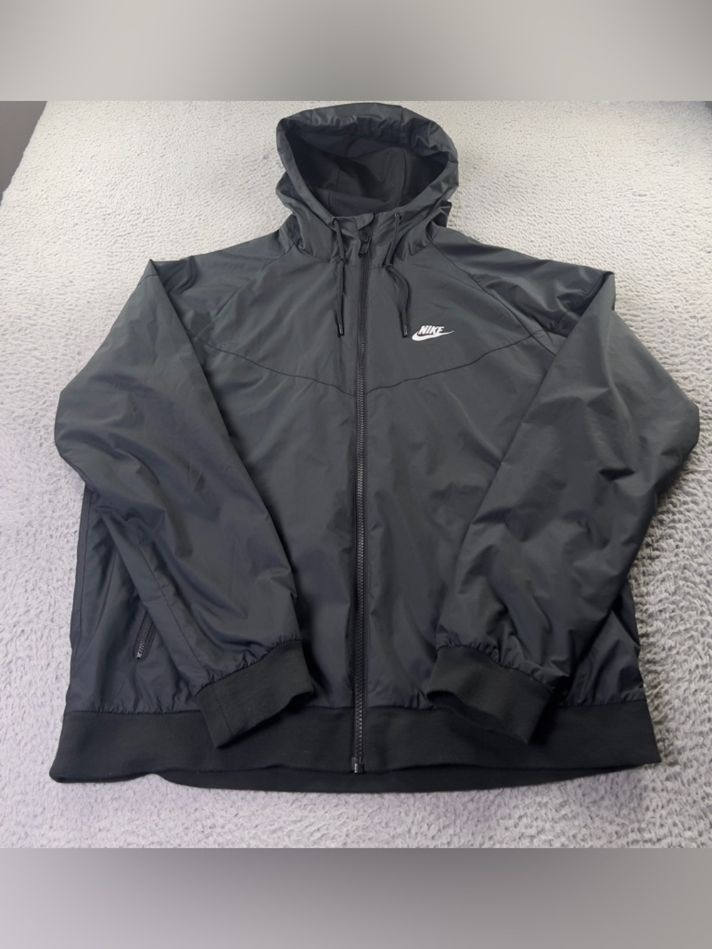 Nike Sportswear Windrunner Jacket Womens Large Black Full Zip Hooded Athletic - Picture 2 of 10